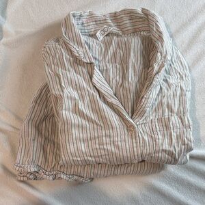 Cotton On Striped Button-Up Pajama Set